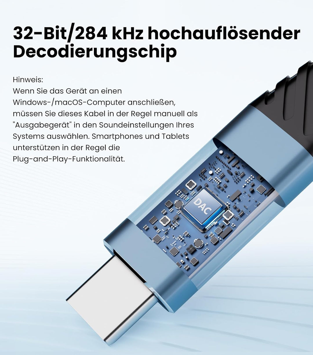 Tisino USB-C auf XLR Male Audio-Kabel 32 Bit/384 kHz DAC (3m), Digital-zu-Analog-Ausgang für Aktivla