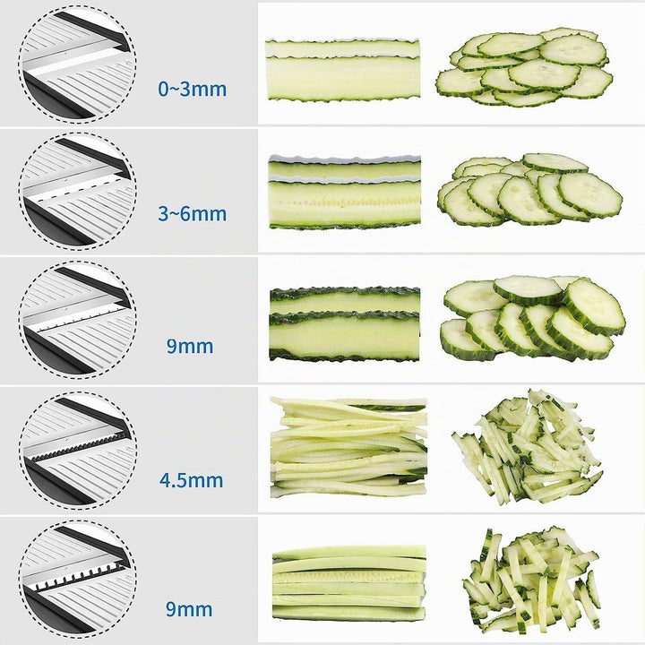 MILcea Gemüsehobel Mandolinenschneider, Multifunktion Edelstahl Gurkenhobel, Verstellbar Kartoffelre