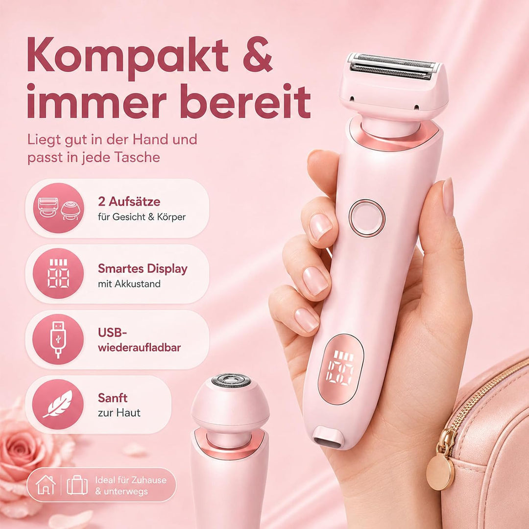 Boulina Rasierer, Aluvea Smooth Trim Rasierer 2.0, Sanfte Haarentfernung für Glatte Haut, Trocken -