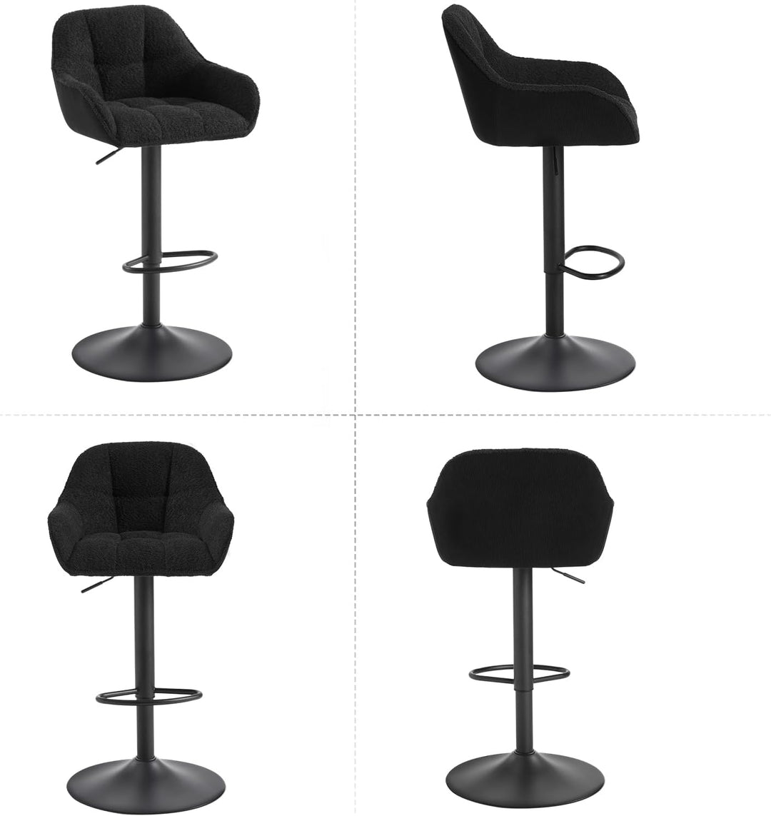 WOLTU Barhocker 2er Set, Barstuhl höhenverstellbar, Küchenhocker Bistrohocker Tresenhocker mit Lehne