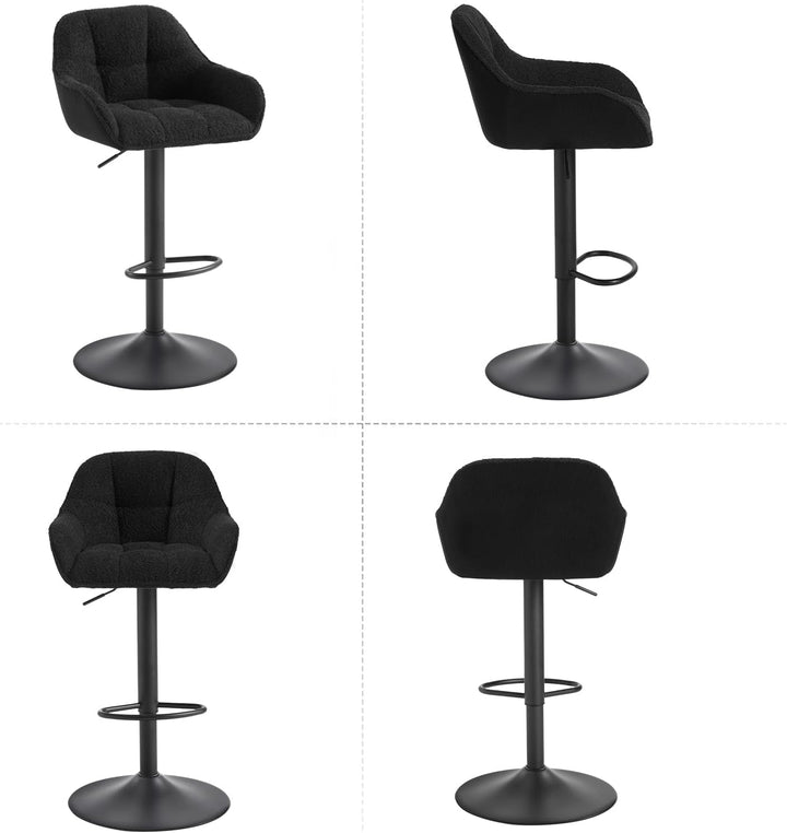 WOLTU Barhocker 2er Set, Barstuhl höhenverstellbar, Küchenhocker Bistrohocker Tresenhocker mit Lehne