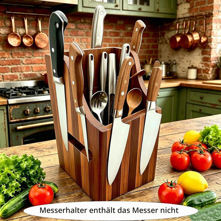 Magnetic Knife Block Without Knife - 360° Rotatable Extra Large Capacity Knife Holder Universal Knif