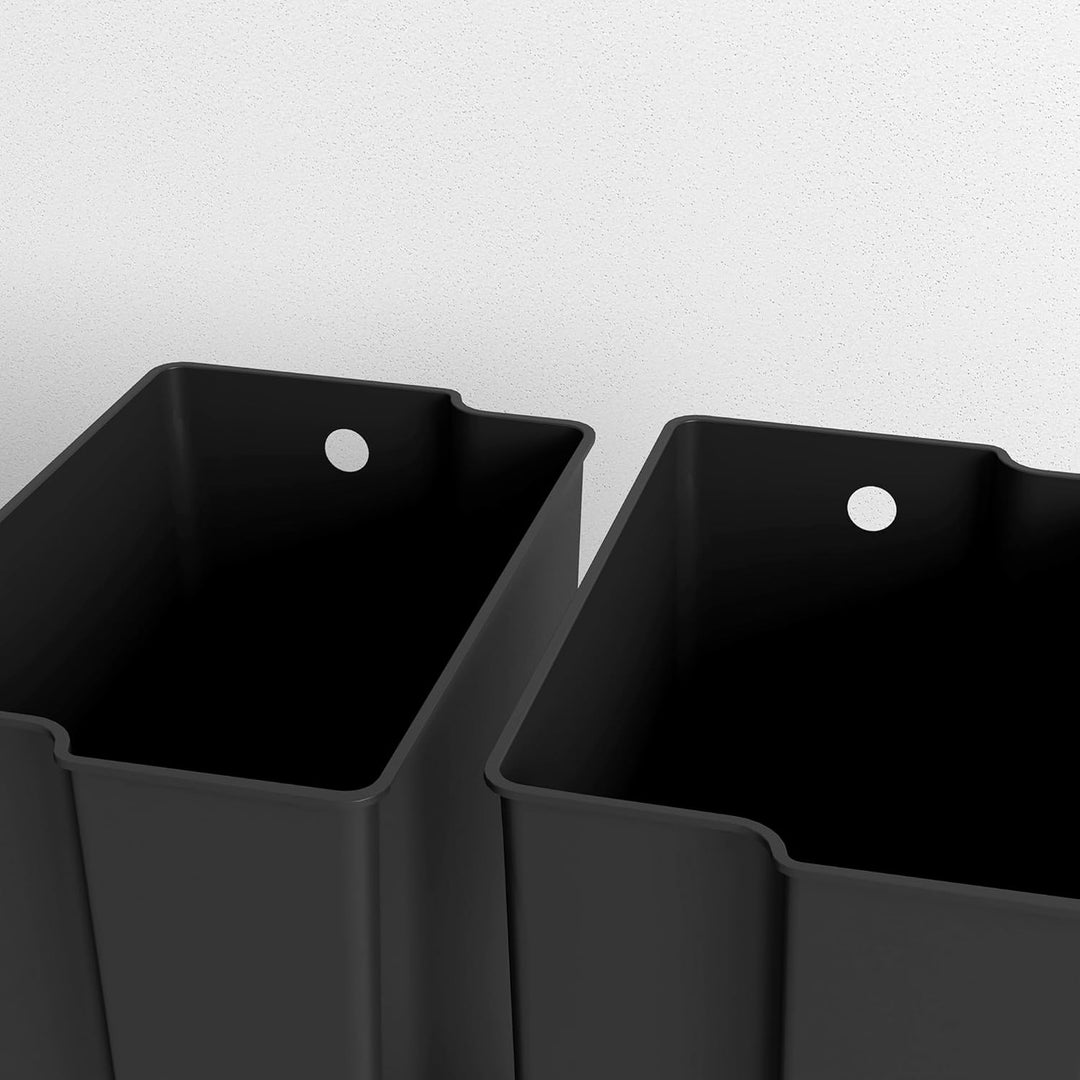 HOMCOM Mülleimer Küche 2x25L Treteimer mit Softclose-Deckel Pedal Fingerabdruckfreie Edelstahl Müllt