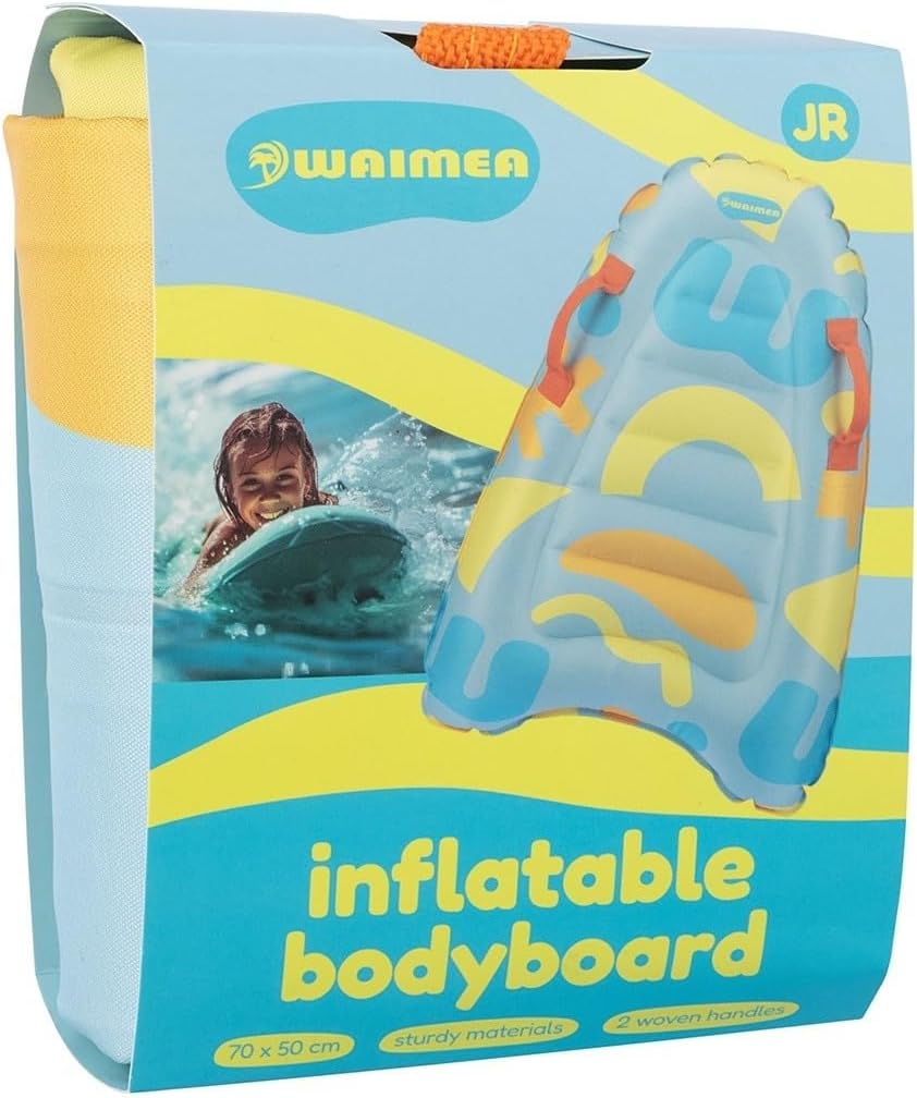 Waimea Aufblasbares Bodyboard mit Griffen - Hellblau/Gelb/Orange - 70 cm Länge
