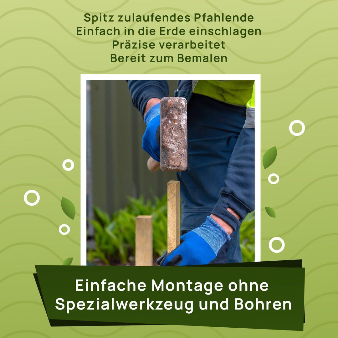 Buchenholz Holzpflöcke &amp; Holzpfähle Quadratisch 25 Stück - Längen 30 cm - Ideal für Zaunpfosten, Zau