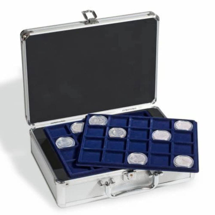 Leuchtturm 301163 Münzkoffer Cargo S 6 - Inkl 6 Tableaus für 144 Münzen bis 33 mm Ø z.B 2 Euromünzen
