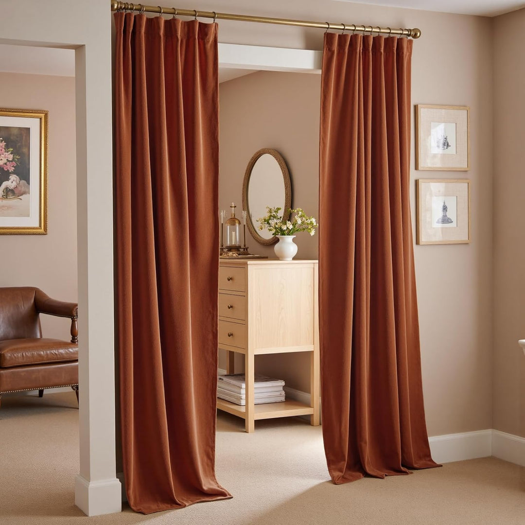 Lazzzy Samtvorhänge, wärmeisoliert, 213 cm, Raumverdunkelung, Fenstervorhänge, superweich, luxuriöse