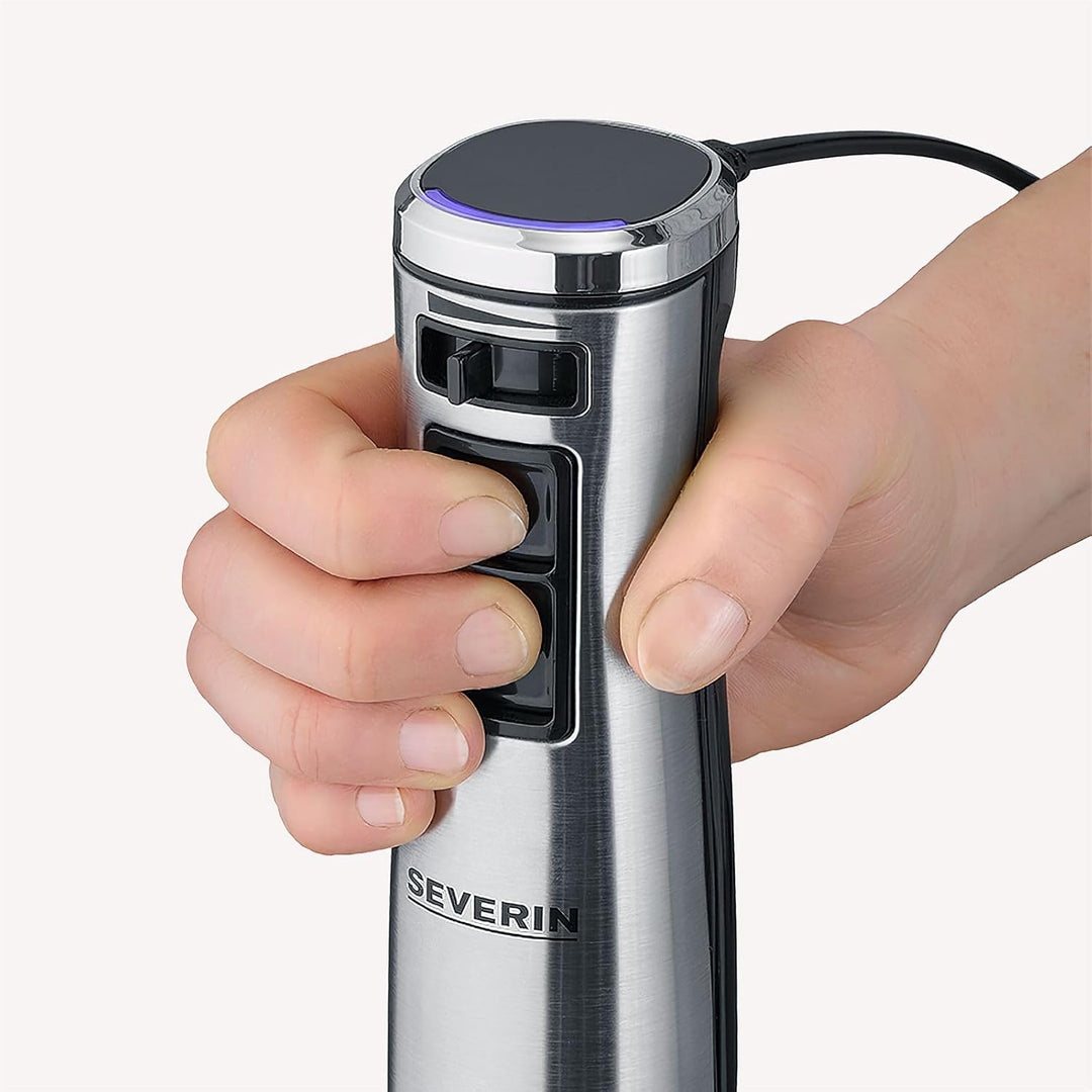 SEVERIN Stabmixer zum Pürieren und Zerkleinern, Mixstab mit 4-Klingen-Edelstahlmesser, abnehmbarer P