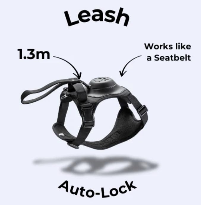 2-in-1 Hundegeschirr mit integrierter Leine – Innovatives Auto-Lock System für mehr Sicherheit &amp; Kom