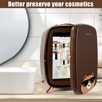 KFO Mini Beauty Refrigerator Skincare Fridge 6L Makeup Fridge Safe and Silent Protect Your Cosmetics