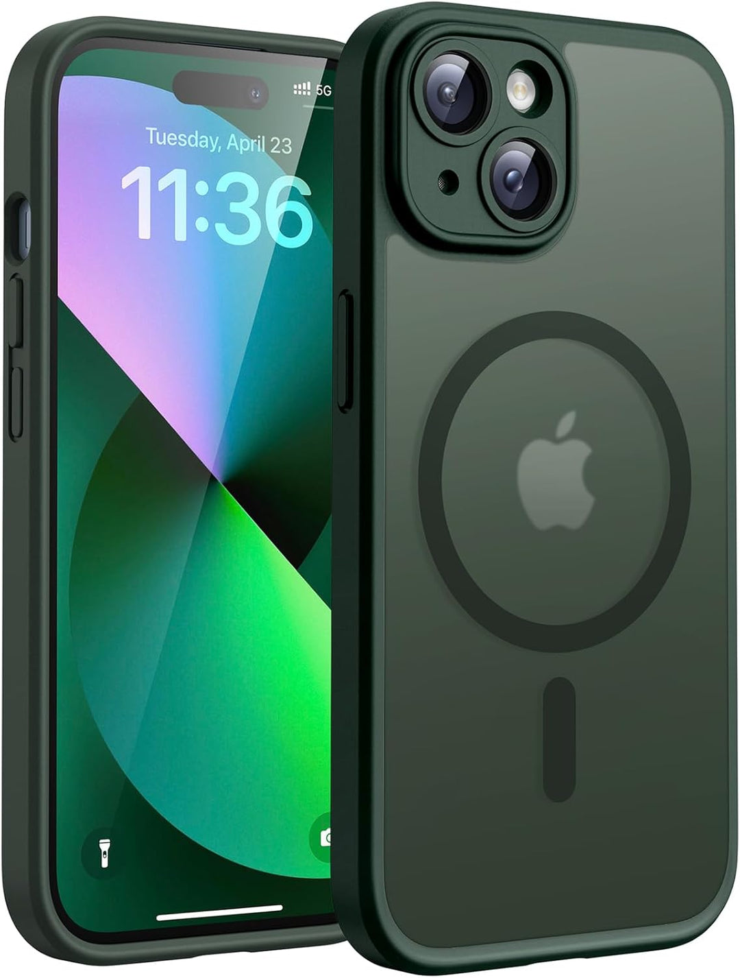 TOCOL 3 in 1 für iPhone 13 Hülle für MagSafe, Vollständiger Kameraschutz Stossfest Kratzfest Magneti