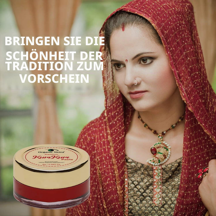 Organic Netra Sindoor/Kumkum-Paste – 100 % chemikalienfrei, komplett natürlich, kein Blei, kein Quec