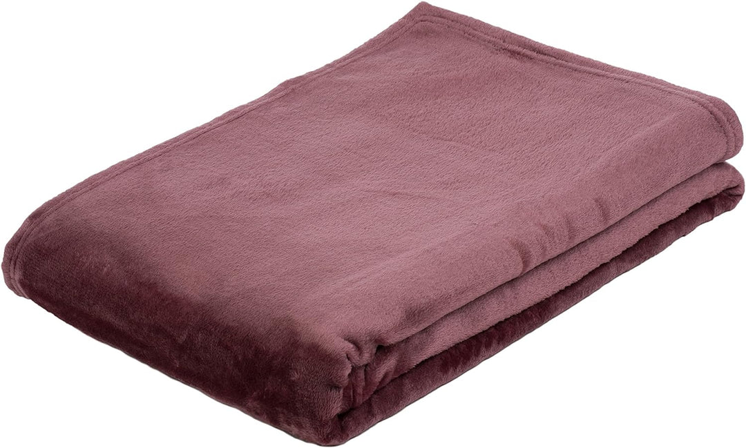 Gözze - Wohn- und Kuscheldecke, Memphis, Hohes Stoffgewicht 300 g/m², 180 x 220 cm - Beere 180 x 220