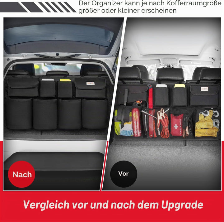 SURDOCA Kofferraum Organizer Upgrade-Version, Organizer Auto mit 8 GroÃŸe, Kofferraum Organizer Klet