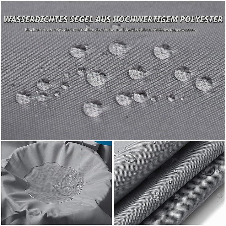 IOAOI Sonnensegel Dreieckig 5 x 5 x 7.1m, Wasserdicht Sonnenschutz Sonnensegel Dreieck Rechtwinklig,