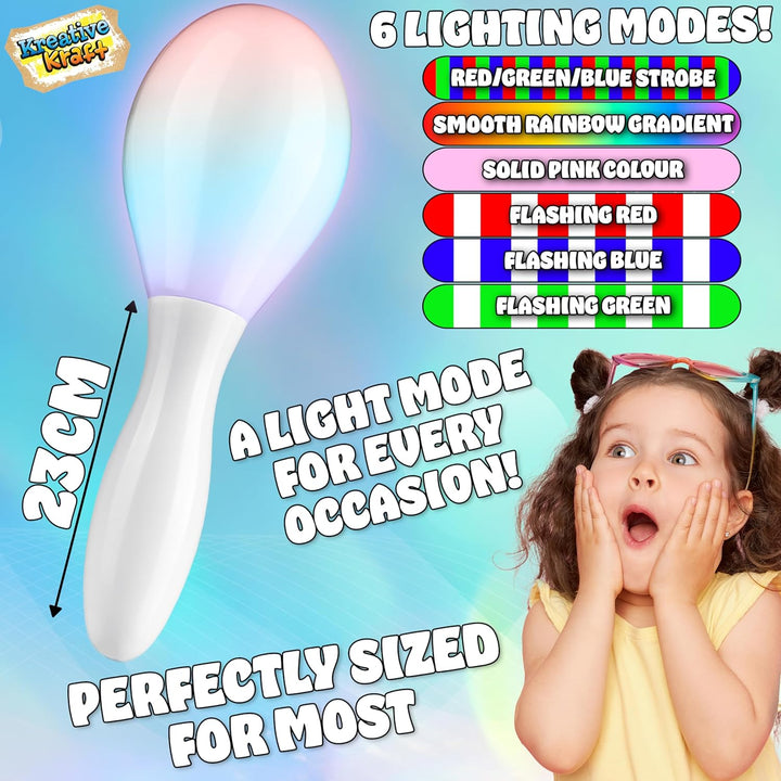 KreativeKraft leuchtende Maracas, LED Sensorik Spielzeug für Kinder oder Festival & Party Zubehör