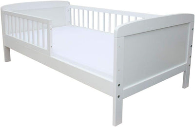 Micoland Kinderbett Juniorbett 140x70 cm mit Matratze umbaubar Weiss
