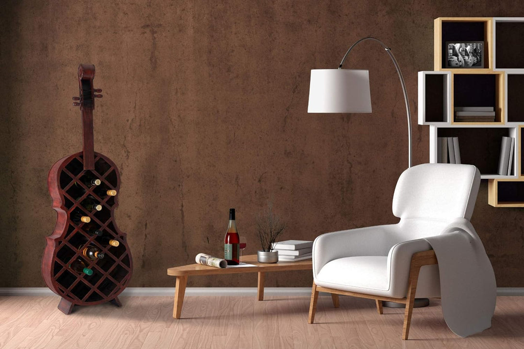 Stagecaptain Stradivino Weinregal für 21 Flaschen - Weinständer aus Holz in Vintage-Optik - Handgema