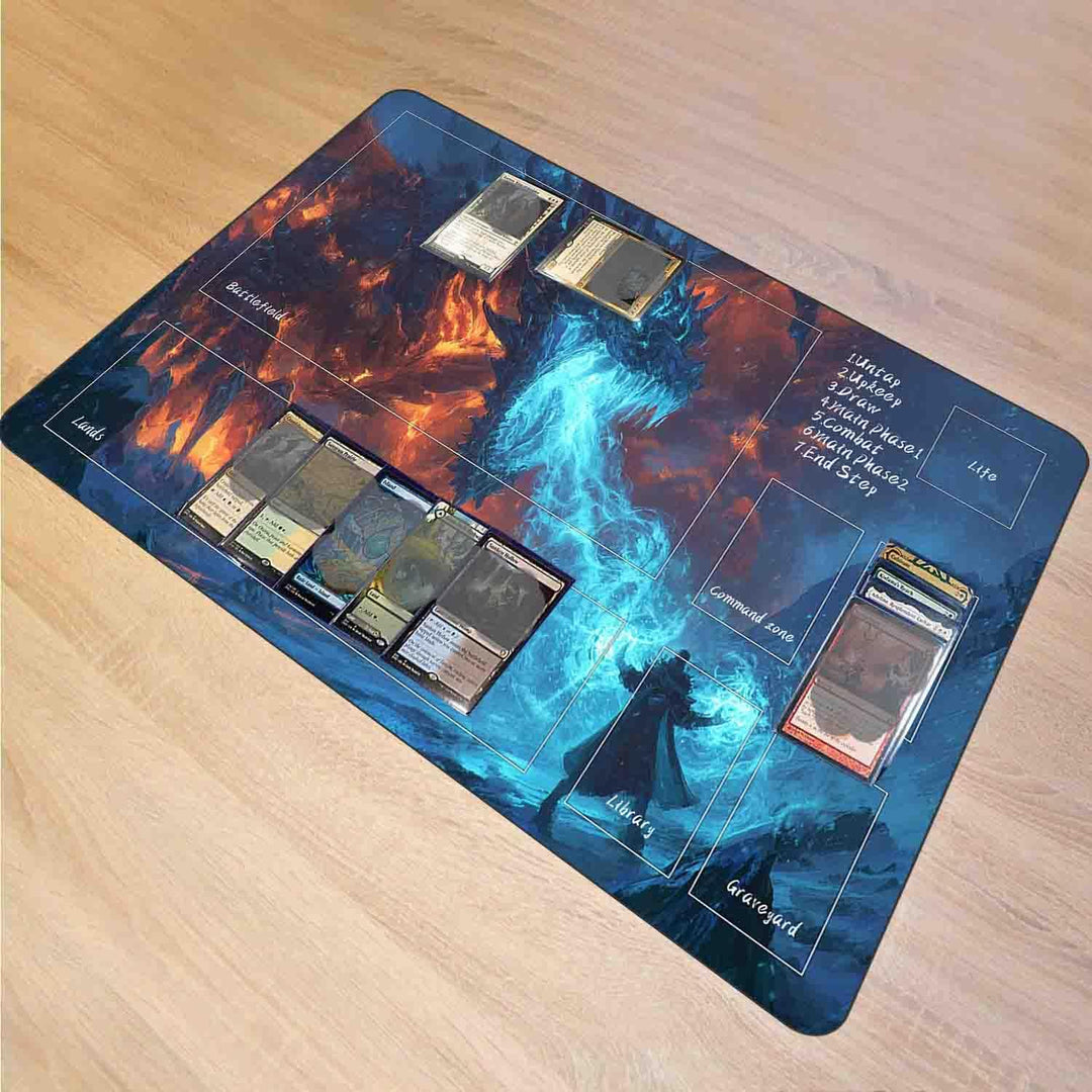 TCG MTG Spielmatte 24 × 14 - Premium-Spielmatte mit genähtem Rand mit glatter Stoffoberfläche und ru