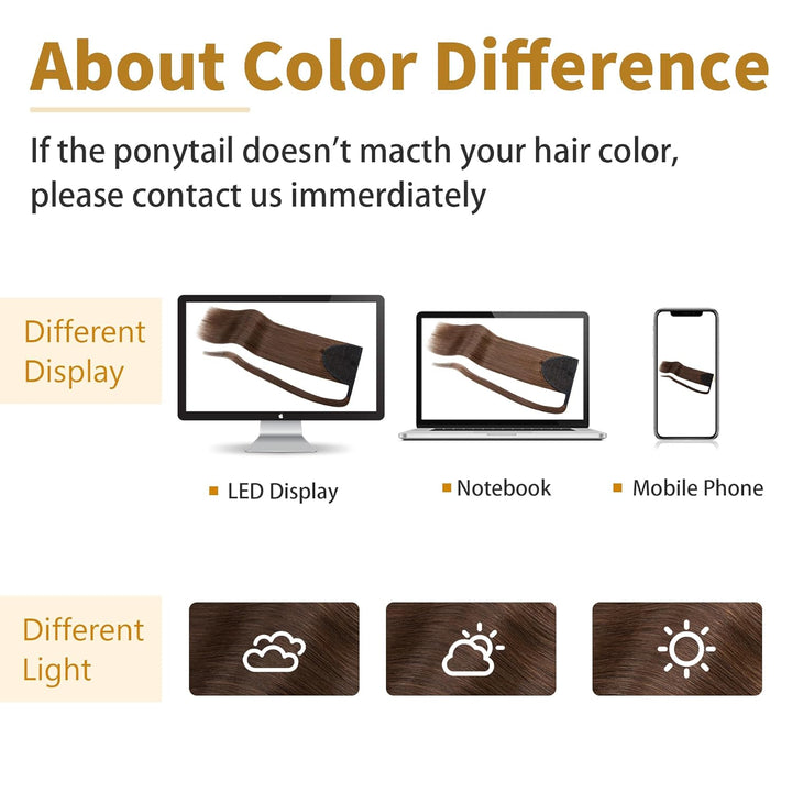 SEGO Ponytail Pferdeschwanz Haarteil Zopf extensions Haarverlängerung clip in Pony Echthaar remy Hai