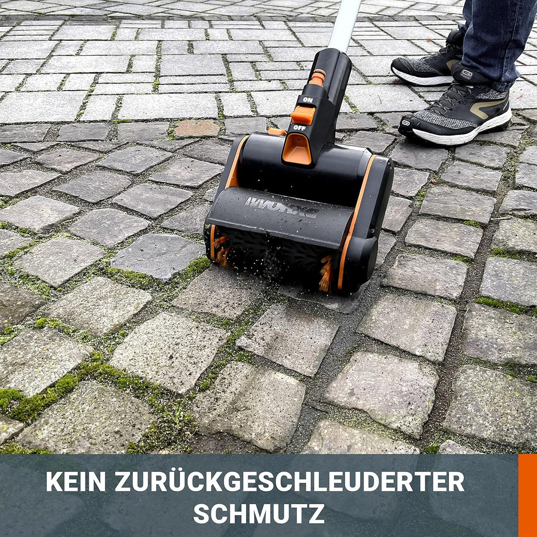 WORX 20V Akku-Bürste WG441E.9 inkl. 2 Bürsten ohne Akku und Ladegerät Schwarz/Orange Ohne Akku +