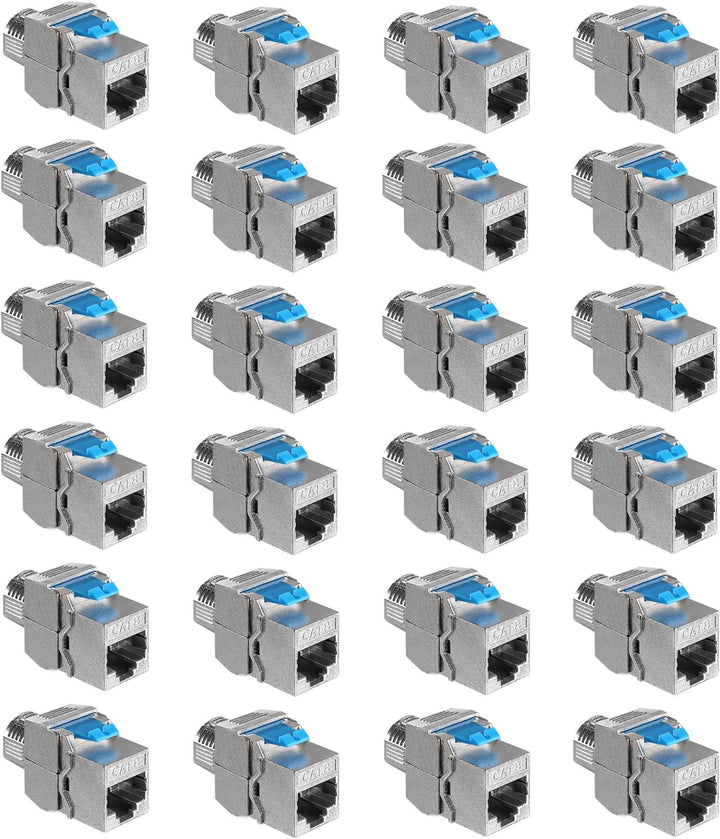 kwmobile 24x Keystone Modul für CAT 8 Kabel - 40 Gbit/s geschirmt Metall Gehäuse Schnappverschluss -