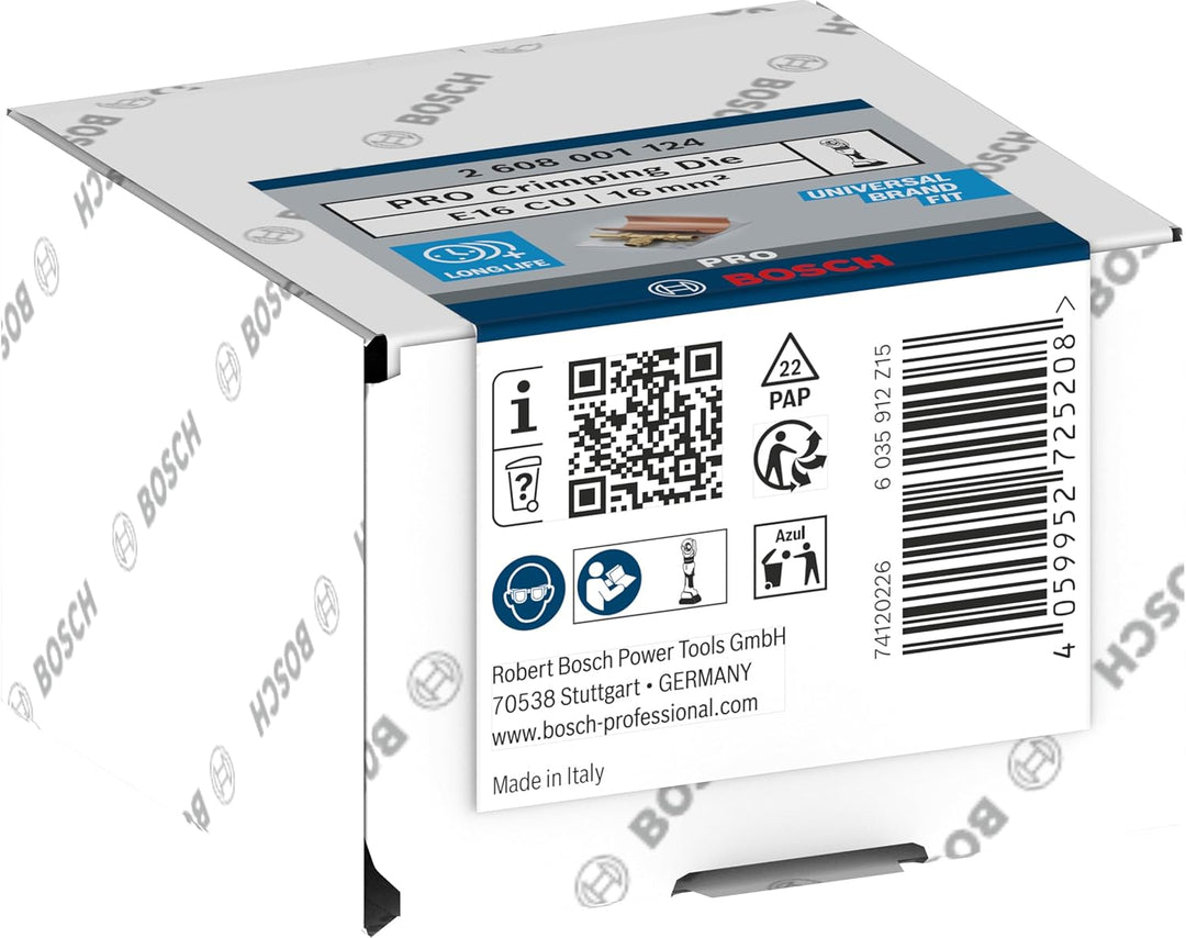 Bosch 1x PRO Presseinsatz für Kupfer (67 x 45 mm, Professional Zubehör Crimpwerkzeuge) E16, E16