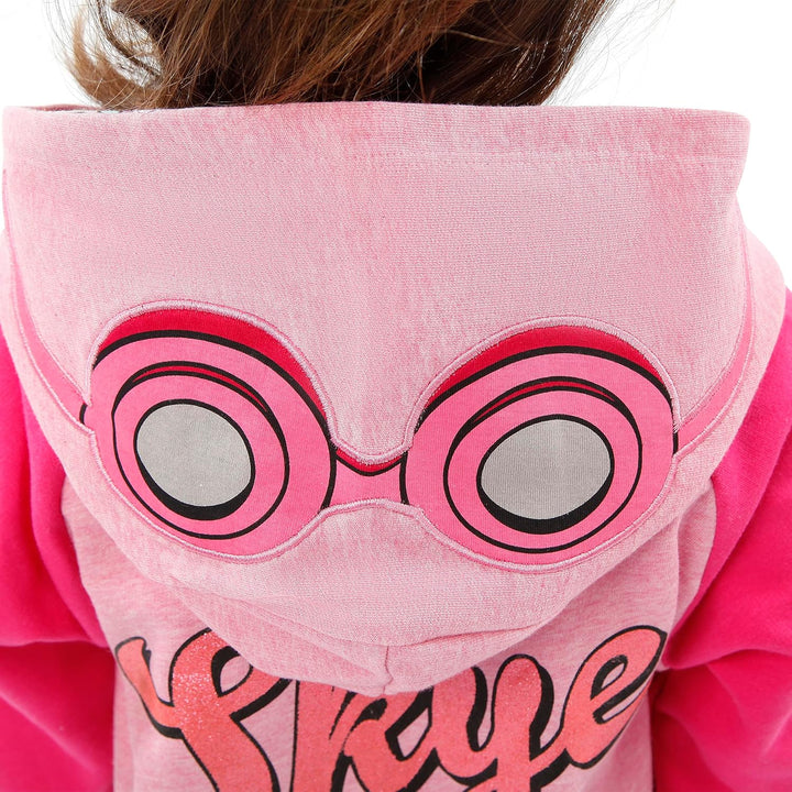 PAW PATROL Pullover Mädchen | Skye Zipper Hoodie | Glitzer Kapuzenpullover für Kinder 104 Rose, 104