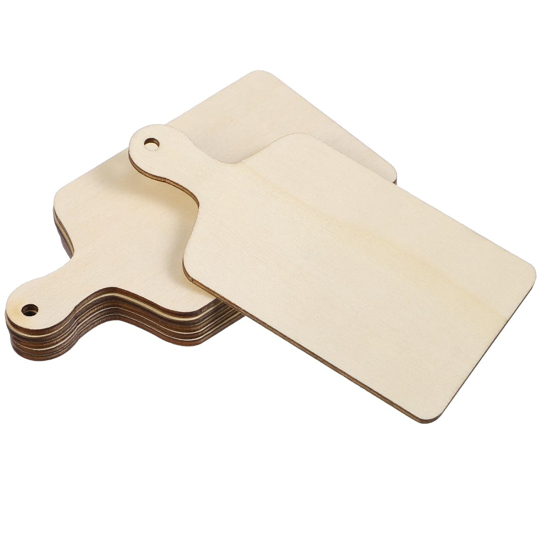 Operitacx Mini-Schneidebretter zum Basteln, unlackierte Holzbretter mit Griff, blanko Holzbretter, P