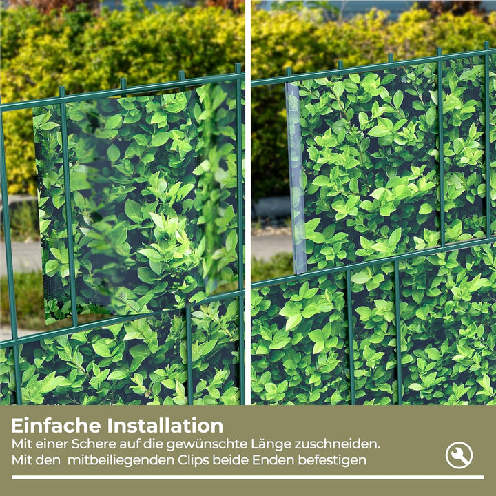 Sichtschutzstreifen Zaun 35 m x 19 cm inkl.20 Clips, PVC Sichtschutz Zaunfolie Sichtschutzstreifen D