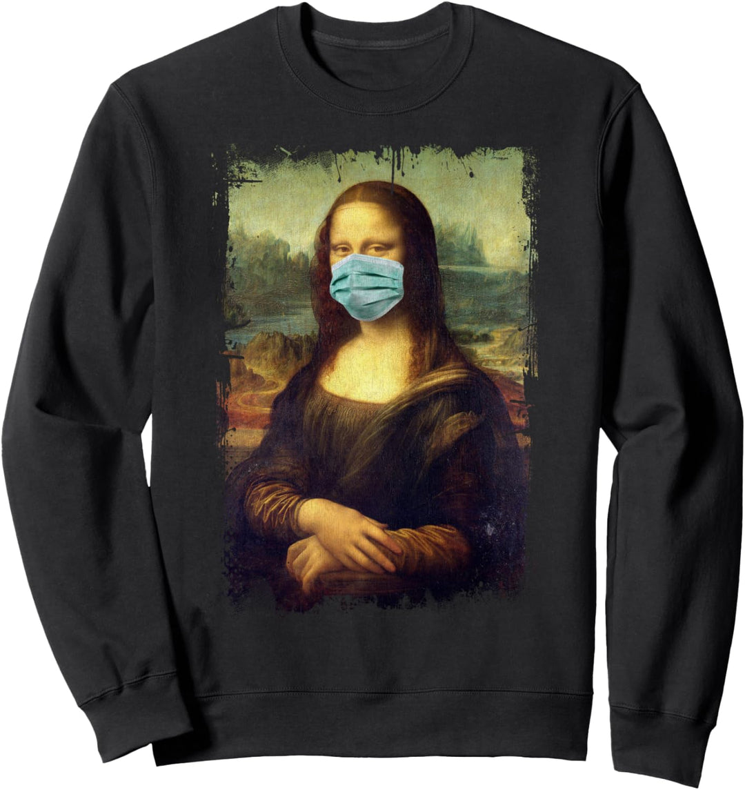 Mona Lisa mit Maske Lustige berühmte Malerei Quarantäne Sweatshirt