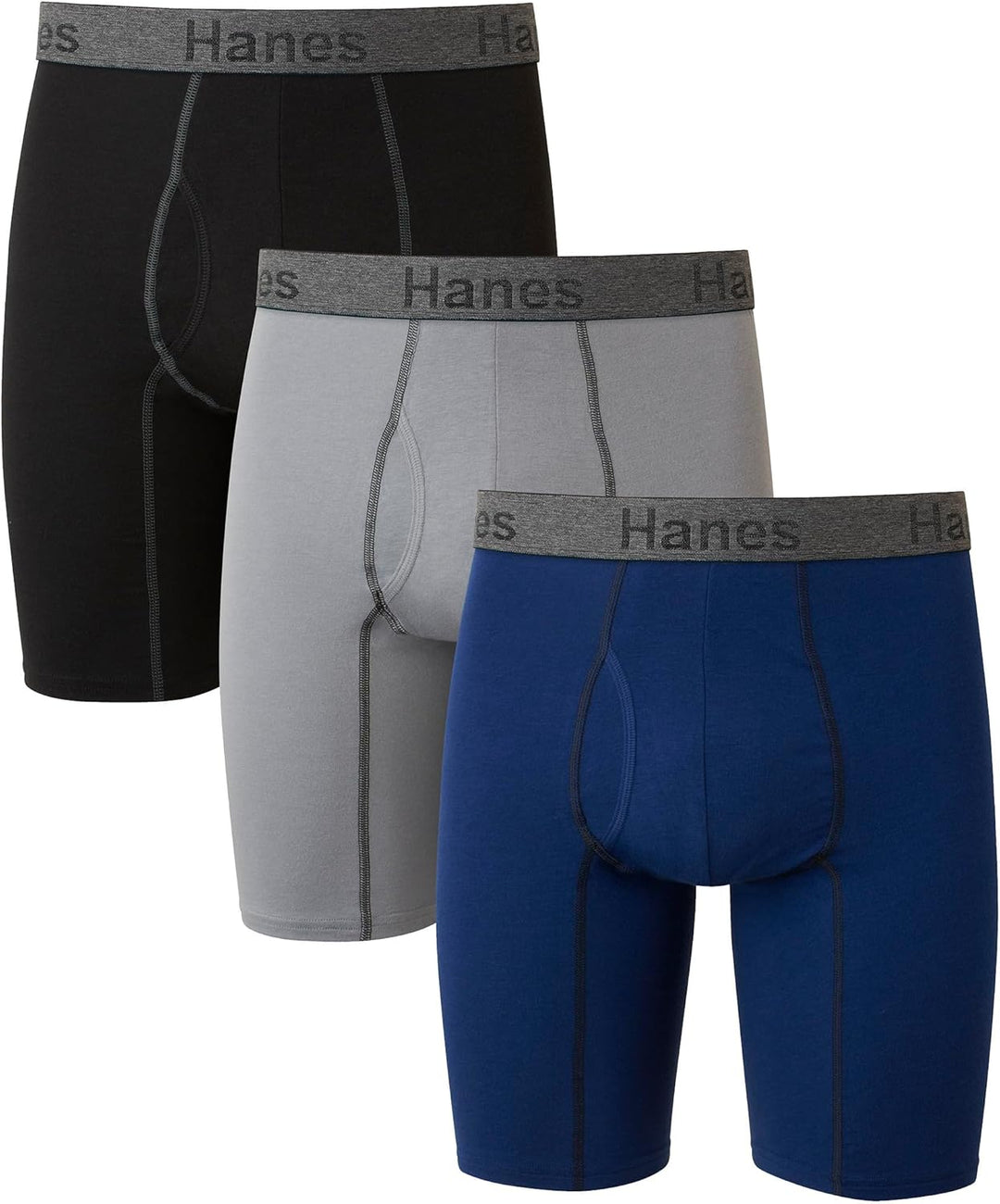 Hanes Herren Retroshorts (3er Pack) L Lange Beine, Sortiert, 3 Stück, L Lange Beine, Sortiert, 3 Stü