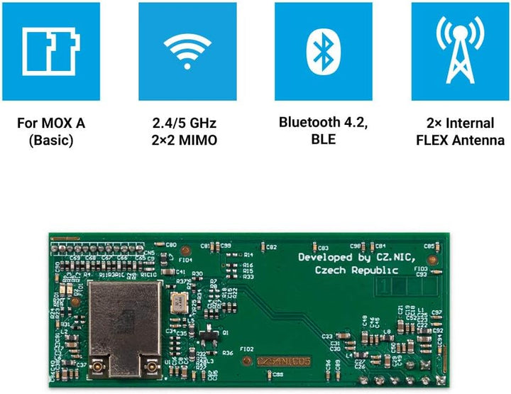Turris MOX Wi-Fi add-on (SDIO) | internal Flex Antenna, AzureWave AW-CM276NF, Marvell 88W8997, Bluet