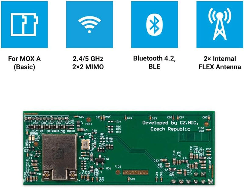 Turris MOX Wi-Fi add-on (SDIO) | internal Flex Antenna, AzureWave AW-CM276NF, Marvell 88W8997, Bluet