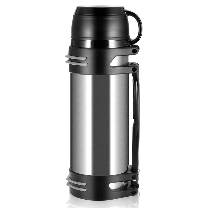 Thermoflasche 2L, Vakuumisolierte Flasche für Heisse Getränke mit Kaffeetassen deckel, Thermoskanne