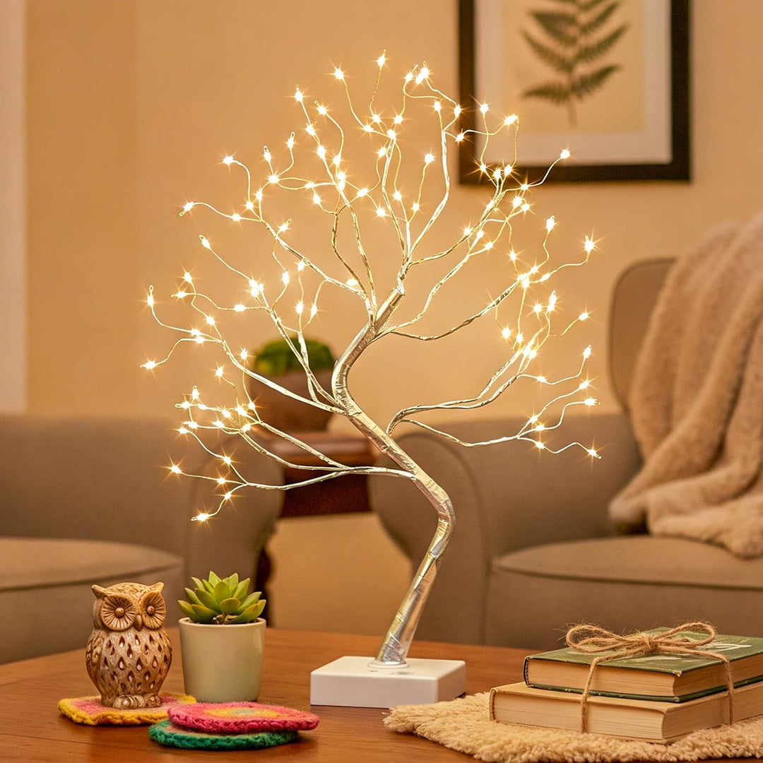 DELICHTER Lichterbaum Lichterzweige für Innenbereich 108 Warmweiss LEDs Bäumchen, Bonsai Licht Deko