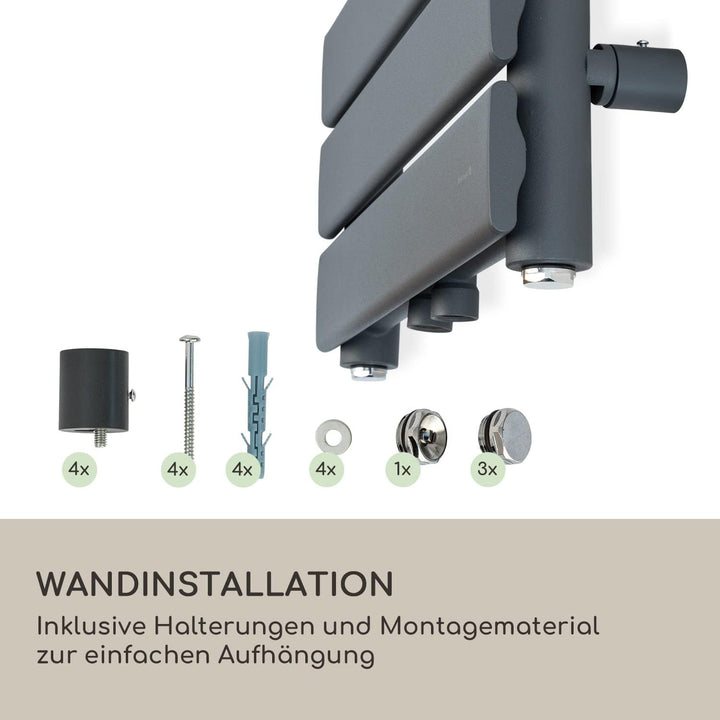 Blumfeldt Badheizkörper, Design Heizkörper Flach, Sparsamer Flachheizkörper Vertikal, Wand-Röhrenhei