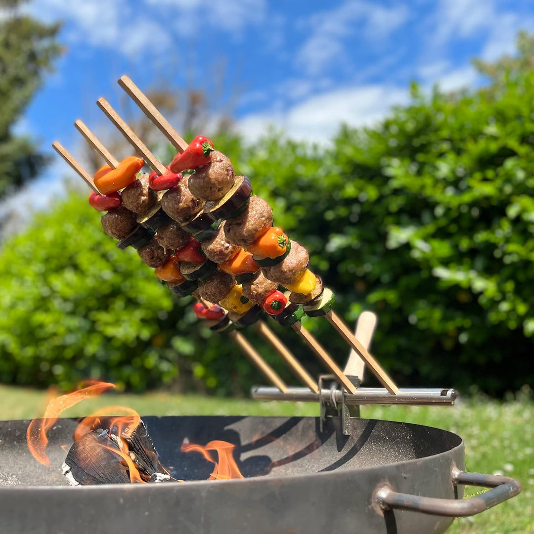 Grillrost.com Das Original Steckelfischhalter | Asado Grill| mit innovativer Höhenverstellung für Fe