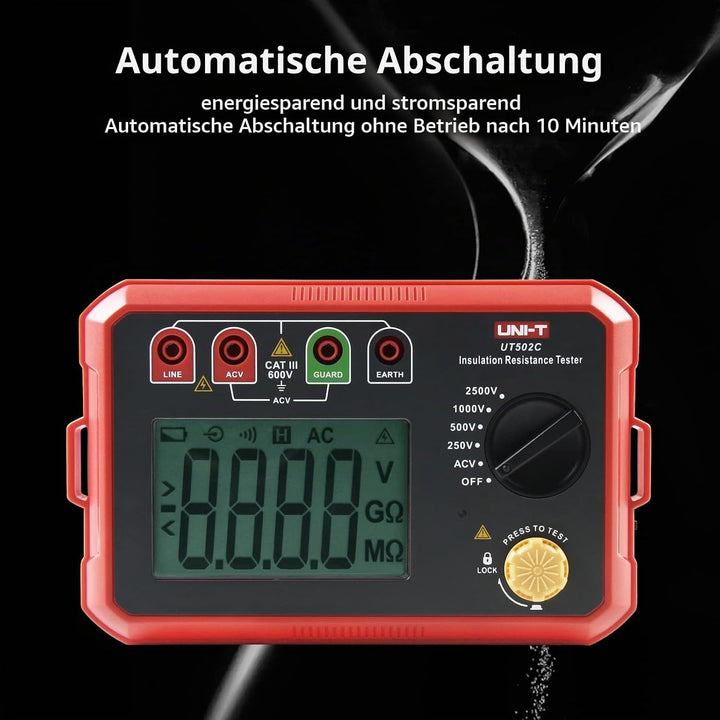 UNI-T UT502C Isolierung Widerstand Tester 2500V 20.0GΩ Isolationsmessgerät Isolationstester, Digital