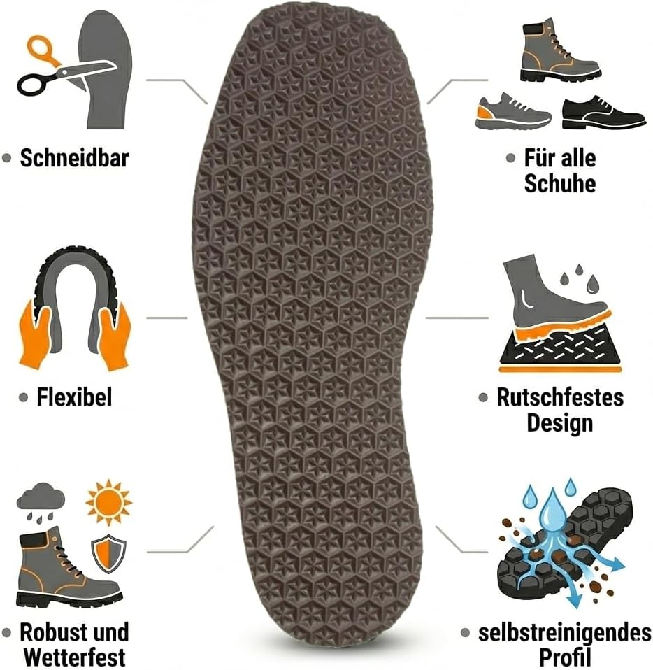 Langlauf Schuhbedarf Schuhreparatur Sohle Brown Star - Zellkautschuk Langsohle - Schuhsohle - Anti R