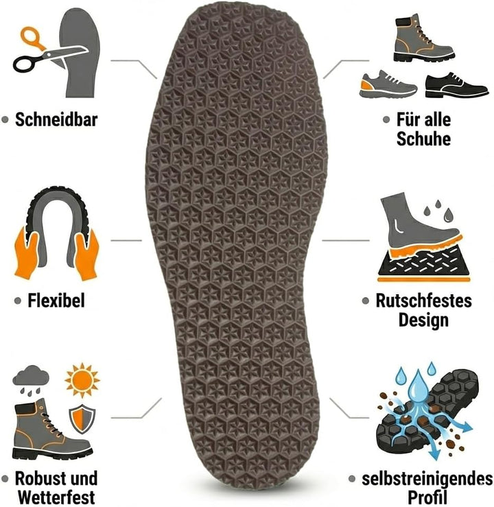 Langlauf Schuhbedarf Schuhreparatur Sohle Brown Star - Zellkautschuk Langsohle - Schuhsohle - Anti R