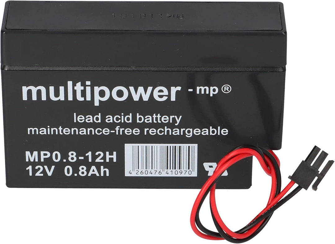 Ladegerät mit 1x Blei-Akku 12V 0,8Ah MP0.8-12H Heim &amp; Haus Molex Stecker 1x MP + Ladegerät, 1x MP +