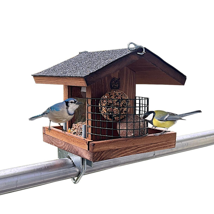 STAFECO® Vogelfutterhaus Vogelhaus für Balkon wetterfest Futterhaus Handarbeit Gartenvögel im Garten