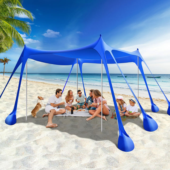 Rhino Valley Strandmuschel, Strandzelt Sonnenschutz UV 50+, Windschutz Strandzelt, Tragbar Sonnenseg