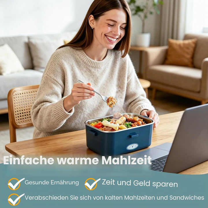 Anykuu Elektrische Lunchbox 100W 1,8L grosse Kapazität Lunchbox elektrisch 3-in-1 12V/24V/220V Wärme