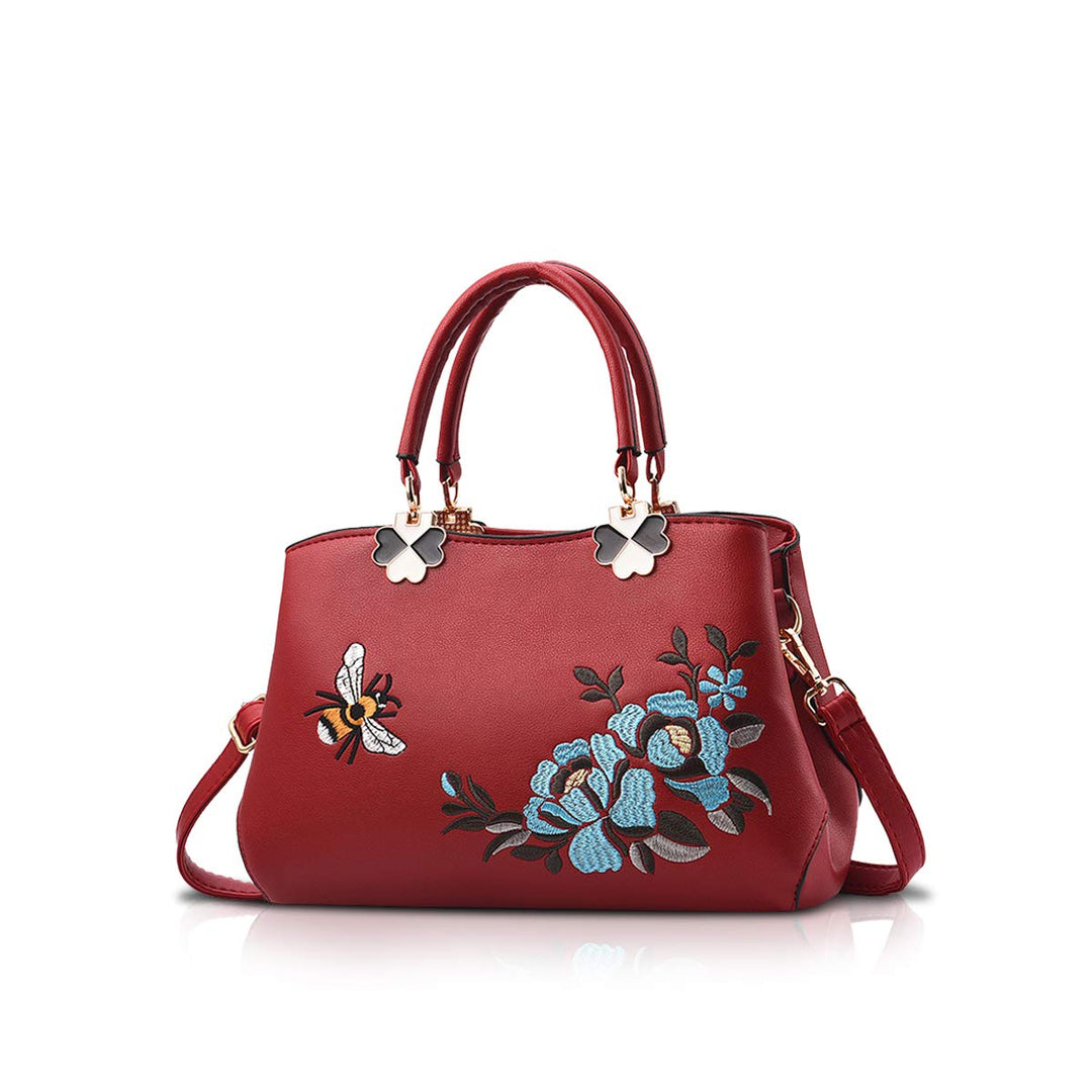 NICOLE&DORIS Handtaschen Damen Mode Schultertasche Geldbörse Retro Umhängetasche Frau Tote Stickerei
