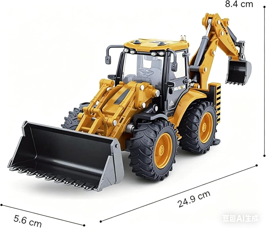 fisca Die-cast Bagger Baggerlader Frontlader LKW 1/50 Metalltechnik Fahrzeug BAU Traktor Modell Samm