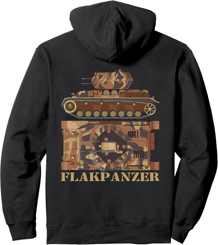Flakpanzer Deutsches WW2 Flugabwehr-Panzerdiagramm Pullover Hoodie