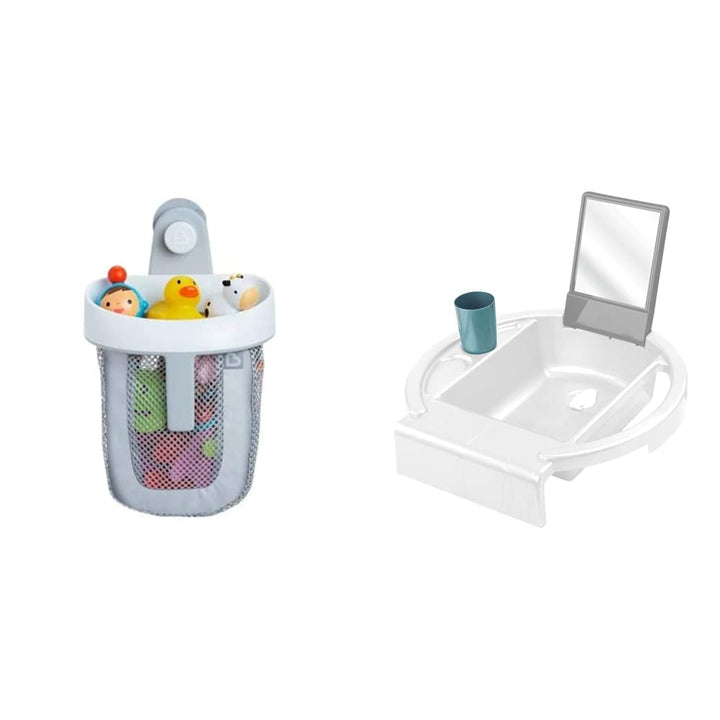 Munchkin Super Scoop Bath Toy Organiser, Grey,Medium (Pack of 1) & Rotho Babydesign Kinderwaschbecke