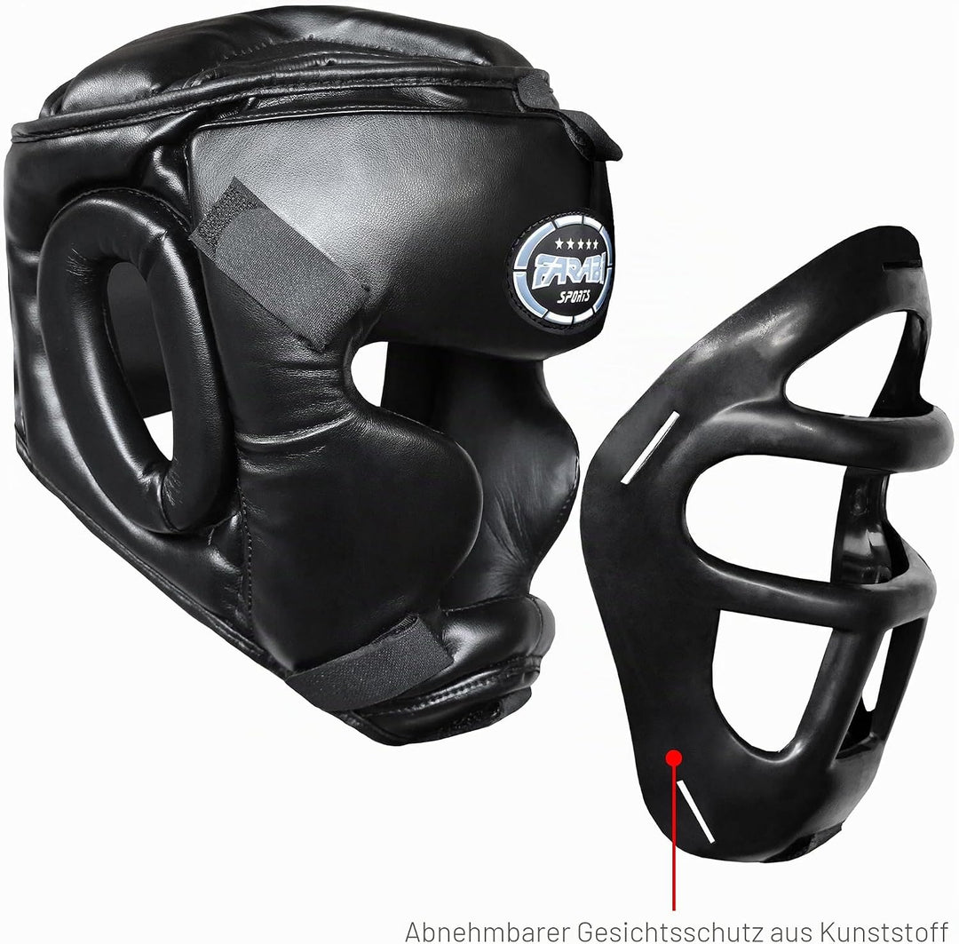 Farabi Sports Kopfschutz Frontbügel Grillschutz Krav MAGA Kickboxen Kopfschutz, Schwarz
